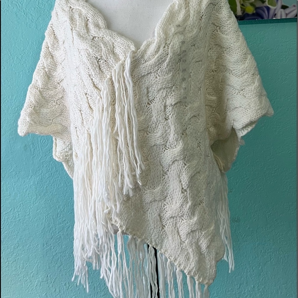 DKNY Jeans Shoulder Sweater Pancho Style Winter